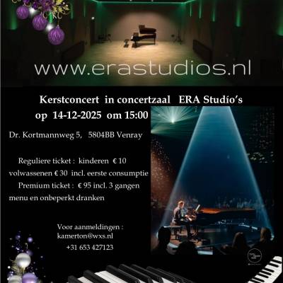 Kerstconcert van meesterpianist Rangel Silaev. Beleef zijn pianospel en eigen composities in de betoverende sfeer van “ERA Studio’s”.